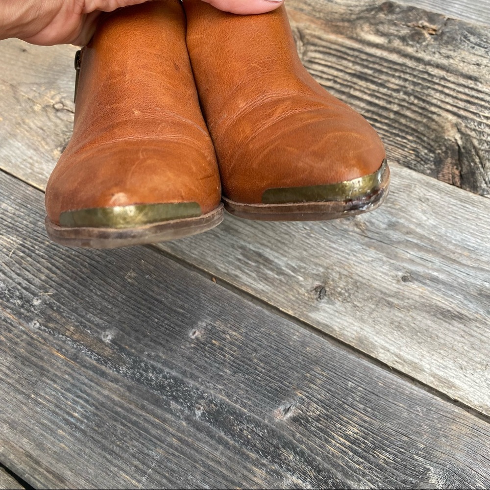 Lucky Brand Koben Tan Leather Ankle Booties - Picture 6 of 9